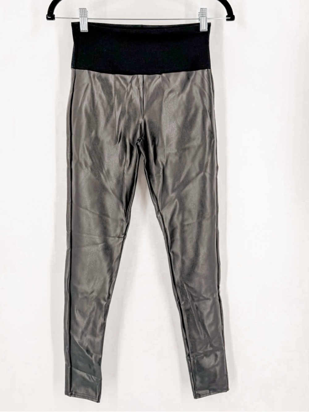 Assets by Spanx Black Faux Leather Leggings